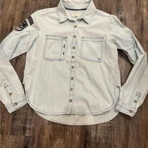 Pilcro Light Blue  Button Down Shirt with Patch